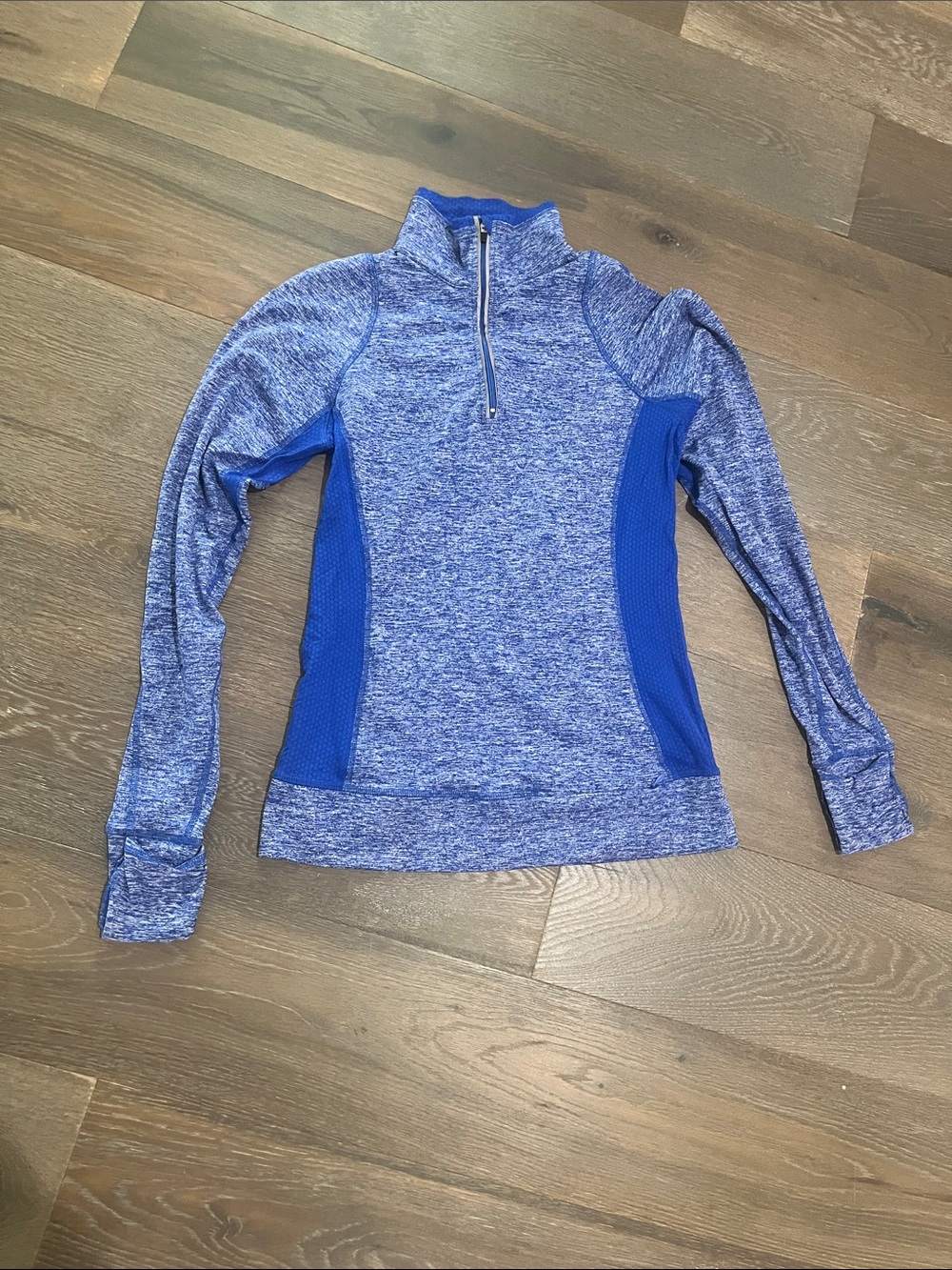 Women's Blue Long-Sleeve Quarter-Zip Performance Top